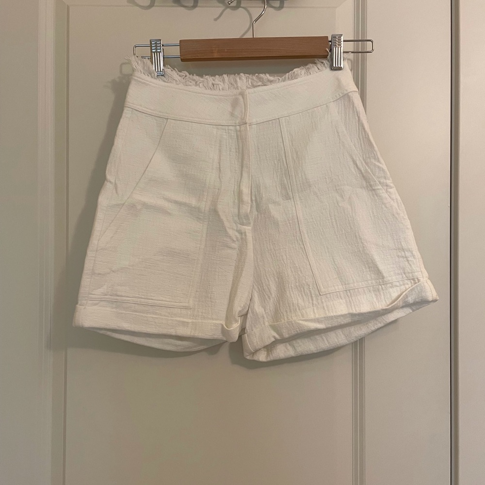 High-Waisted White Shorts